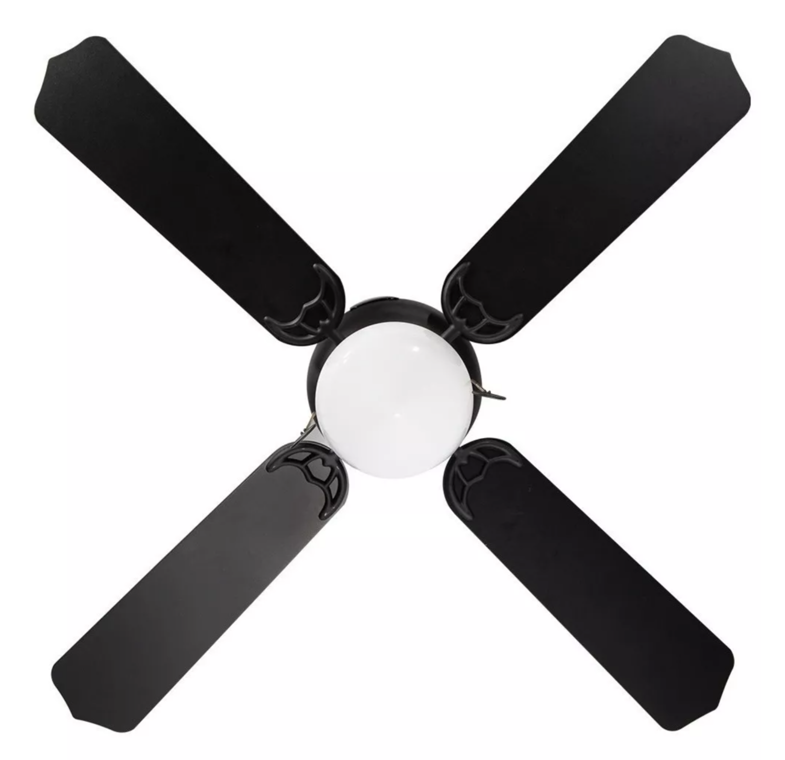 Matte Black Ceiling Fan Black/Wood Blades Led 42