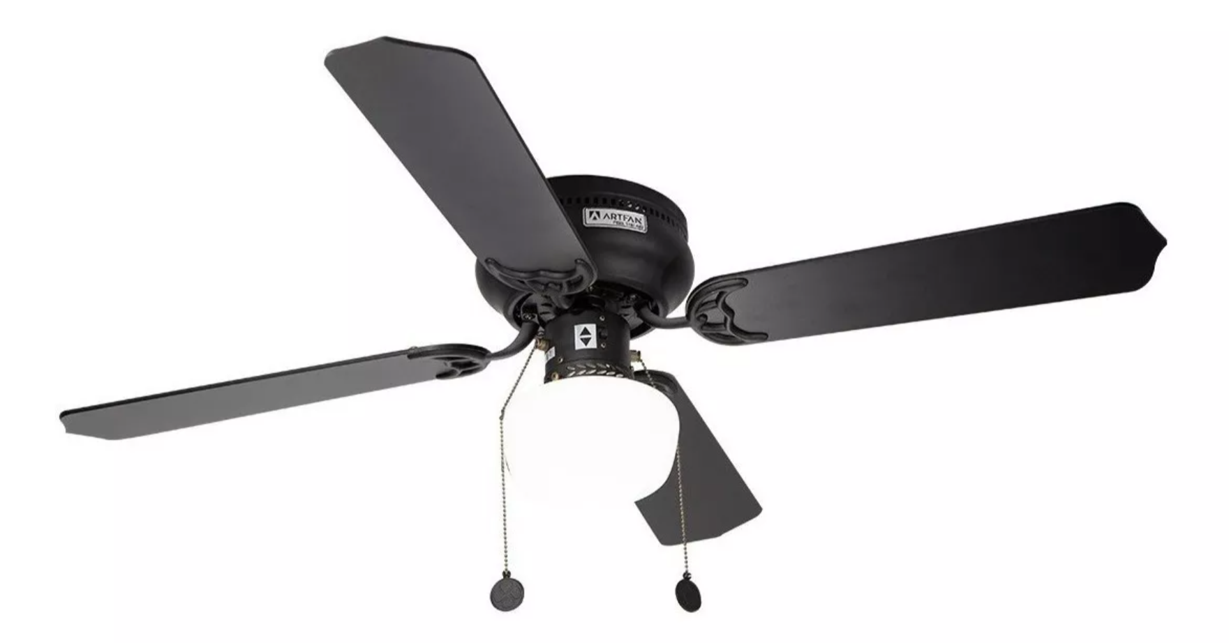 Matte Black Ceiling Fan Black/Wood Blades Led 42