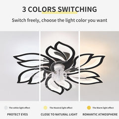 26Inches Ceiling Fan with Lights Remote Control Dimmable LED, 6 Gear Wind Speed Fan Light