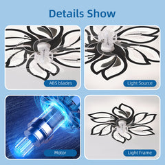 26Inches Ceiling Fan with Lights Remote Control Dimmable LED, 6 Gear Wind Speed Fan Light