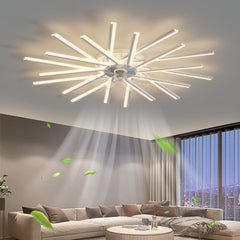 45Inches Ceiling Fan with Lights Remote Control Dimmable LED, 6 Gear Wind Speed Fan Light