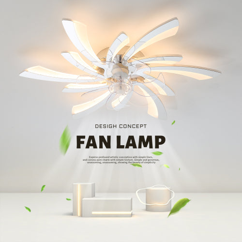 31Inches Ceiling Fan with Lights Remote Control Dimmable LED, 6 Gear Wind Speed Fan Light