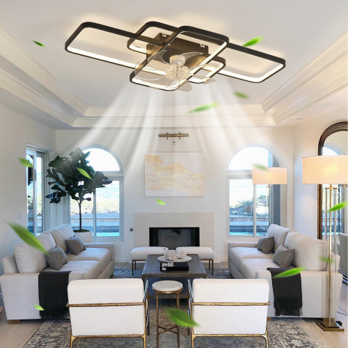 41Inches Ceiling Fan with Lights Remote Control Dimmable LED, 6 Gear Wind Speed Fan Light