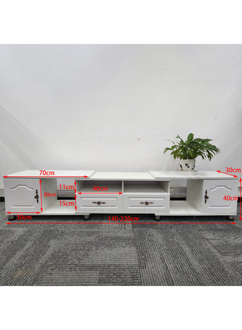 Jantens telescopic TV cabinet white